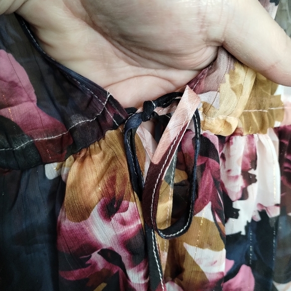 Torrid Tie Front Maxi Kimono In Dasha Ditsy Floral Deep Black Plus Size 4X - Picture 4 of 9